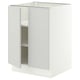 SEKTION Base cabinet with shelves/2 doors, white/Aspudden light gray, 24x24x30 "