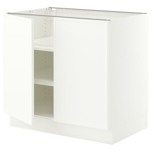 SEKTION Base cabinet with shelves/2 doors, white/Aspudden matt white, 36x24x30 "