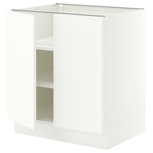 SEKTION Base cabinet with shelves/2 doors, white/Aspudden matt white, 30x24x30 "