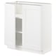 White SEKTION kitchen cabinet with 2 doors and shelves.