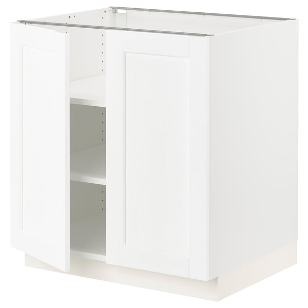 SEKTION white kitchen cabinet with single door and shelf.