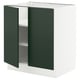 White kitchen cabinet with green doors, flat design