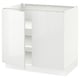 White glossy kitchen cabinet with modern design & adjustable shelves.
