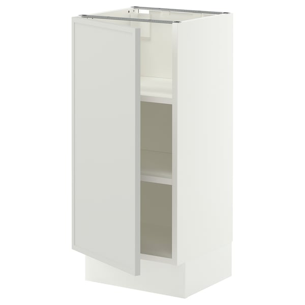 SEKTION Base cabinet with shelves, white/Aspudden light gray, 15x15x30 "