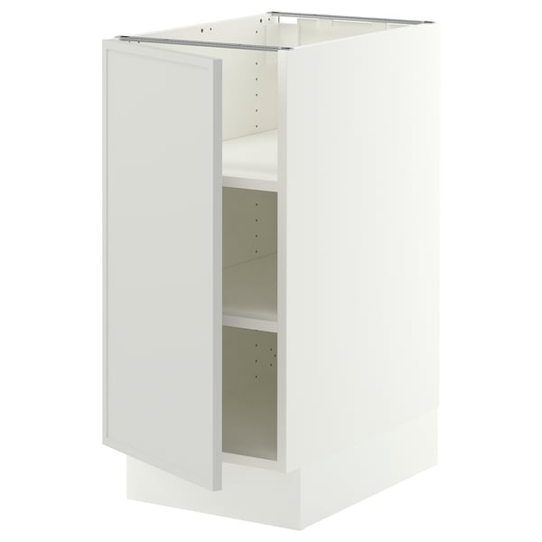 SEKTION Base cabinet with shelves, white/Aspudden light gray, 15x24x30 "
