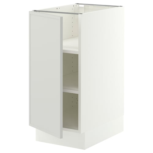 SEKTION Base cabinet with shelves, white/Aspudden light gray, 15x24x30 "