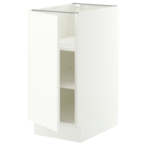 SEKTION Base cabinet with shelves, white/Aspudden matt white, 15x24x30 "