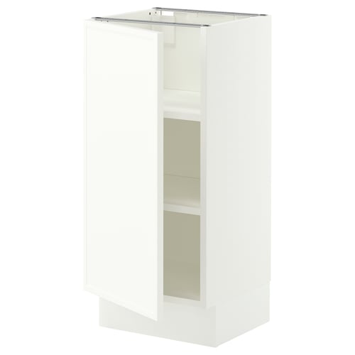 SEKTION Base cabinet with shelves, white/Aspudden matt white, 15x15x30 "