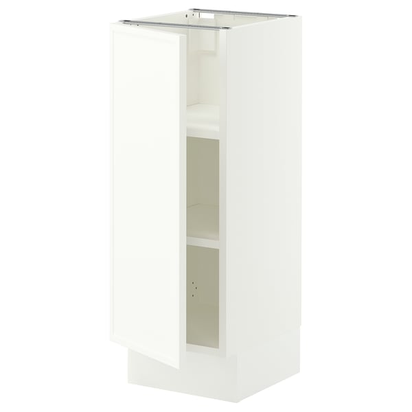 SEKTION Base cabinet with shelves, white/Aspudden matt white, 12x15x30 "