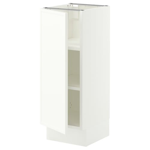 SEKTION Base cabinet with shelves, white/Aspudden matt white, 12x15x30 "