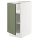 SEKTION kitchen cabinet, grey-green, white interior, square shape, modern design.