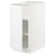 White SEKTION kitchen cabinet with single door, adjustable shelves, and metal hinges.