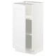 A SEKTION white kitchen cabinet with a door and open shelves, made of particleboard and melamine foil, in a rectangular and sleek design.