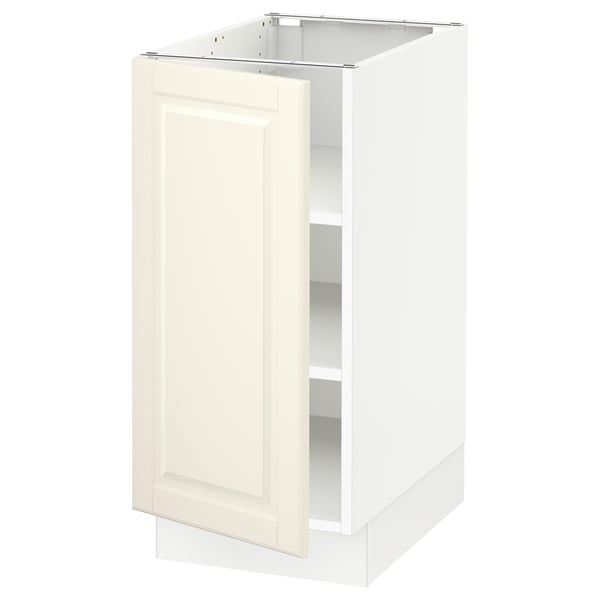 Ikea SEKTION off-white kitchen unit with single door and adjustable shelves.