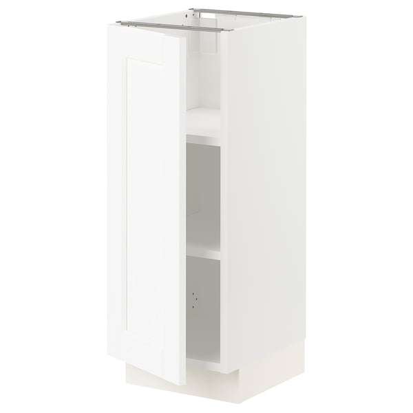 SEKTION white cabinet, sleek design with adjustable shelves.