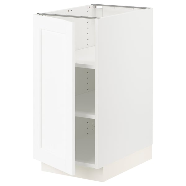 SEKTION white kitchen cabinet, modern minimalist design, rectangular shape, with adjustable shelves.