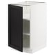 Ikea SEKTION black-brown cabinet with white frame, open door, wooden material, rectangular shape, modern design.