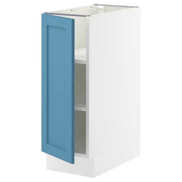 SEKTION Base cabinet with shelves, white/Lerhyttan blue, 12x24x30 "