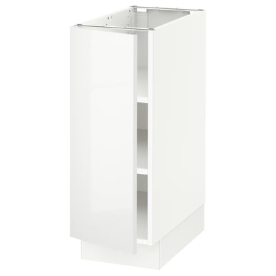 SEKTION white gloss kitchen cabinet, rectangular, modern clean design with adjustable shelves.
