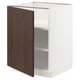 SEKTION white kitchen cabinet with dark oak door, adjustable shelves.