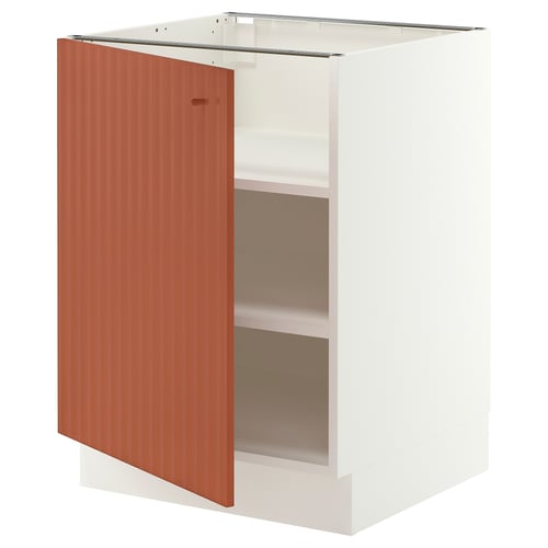 SEKTION Base cabinet with shelves, white/Terrsjö red-brown wave pattern, 24x24x30 "