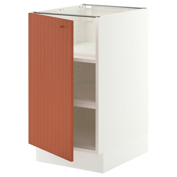 SEKTION Base cabinet with shelves, white/Terrsjö red-brown wave pattern, 18x24x30 "
