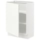 A white SEKTION kitchen cabinet with 1 door & 2 shelves.