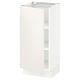 White high-gloss SEKTION kitchen cabinet with adjustable shelves.