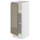 SEKTION kitchen cabinet, high gloss dark grey-brown, mirrored door, sleek design.