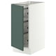 SEKTION Base cabinet with wire baskets, white/Aspudden dark gray-green, 15x24x30 "