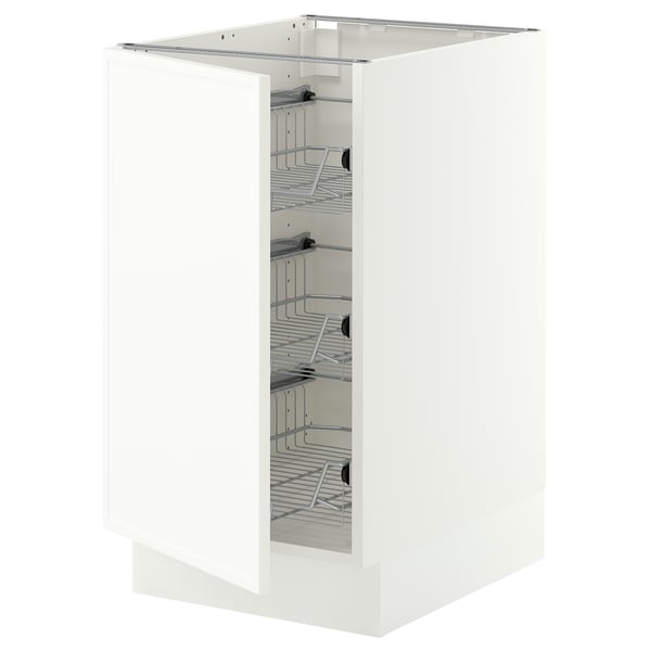 SEKTION Base cabinet with wire baskets, white/Aspudden matt white, 18x24x30 "