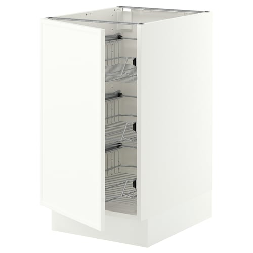 SEKTION Base cabinet with wire baskets, white/Aspudden matt white, 18x24x30 "