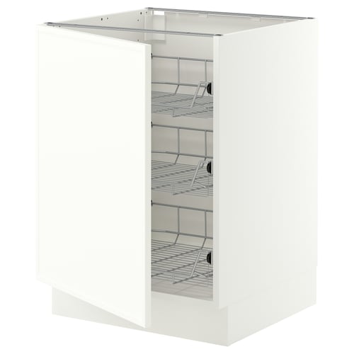SEKTION Base cabinet with wire baskets, white/Aspudden matt white, 24x24x30 "