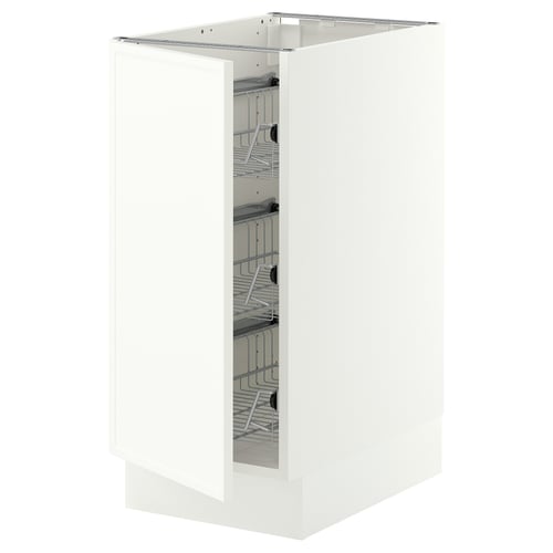 SEKTION Base cabinet with wire baskets, white/Aspudden matt white, 15x24x30 "
