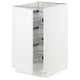 White SEKTION kitchen cabinet with wire baskets.