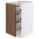 SEKTION kitchen cabinet with walnut door & wire baskets.