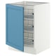 SEKTION Base cabinet with wire baskets, white/Lerhyttan blue, 24x24x30 "