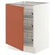 SEKTION Base cabinet with wire baskets, white/Terrsjö red-brown wave pattern, 24x24x30 "