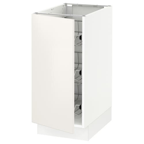 White SEKTION cabinet with smooth veddinge fronts, clean lines.
