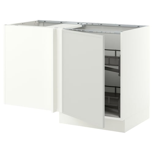 SEKTION Corner base cab w pull-out fitting, white/Aspudden light gray, 50x24x30 "