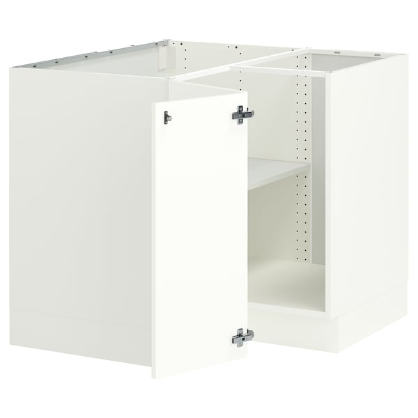 SEKTION Corner base cabinet with shelf, white/Aspudden matt white, 38x24x30 "