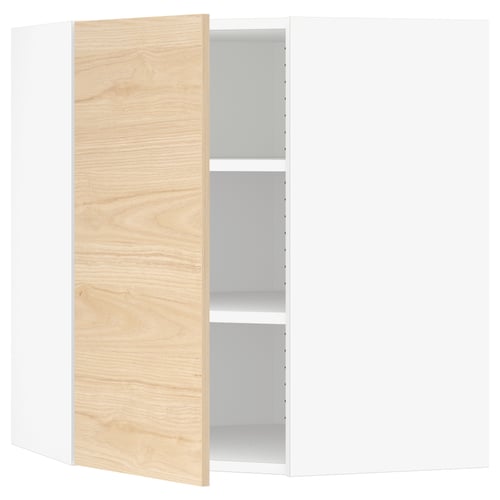 Openable wooden cabinet door of SEKTION kitchen system in natural ash pattern.