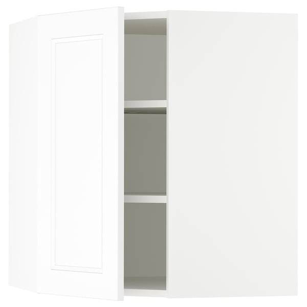 SEKTION white cabinet, modern/traditional design, corner unit, 2 shelves.