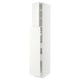 Clean white tall cabinet with adjustable shelves, sleek design, modern kitchen storage.