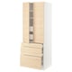 Modern light ash wood kitchen cabinet with adjustable shelves.