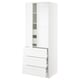 White ikea SEKTION kitchen cabinet with drawers and adjustable shelves.