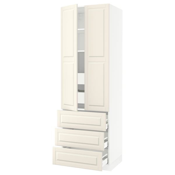 SEKTION off-white kitchen cabinet; 3 drawers, 2 doors; classic design.