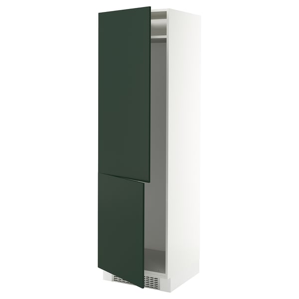 Ikea SEKTION kitchen cabinet, green, white interior, adjustable shelves.
