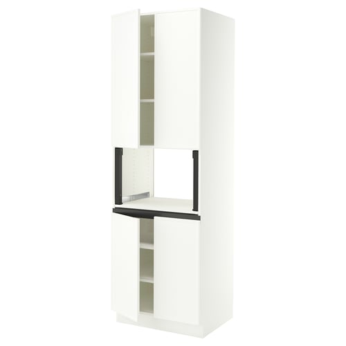 SEKTION High cabinet for micro w 4 doors, white/Aspudden matt white, 30x24x90 "