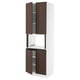 SEKTION kitchen cabinet: white, dark brown doors, rectangular, adjustable shelves, sleek design.